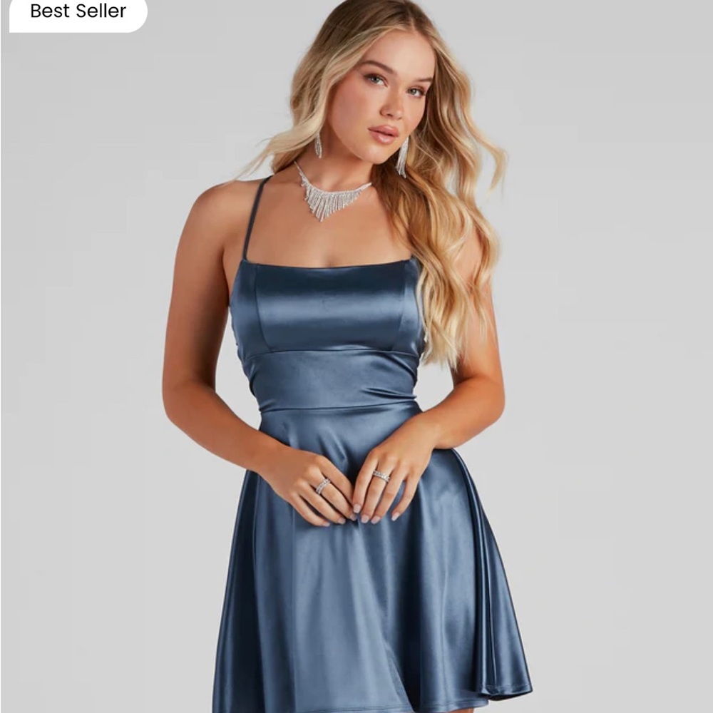 A Moment In Satin Skater Dress